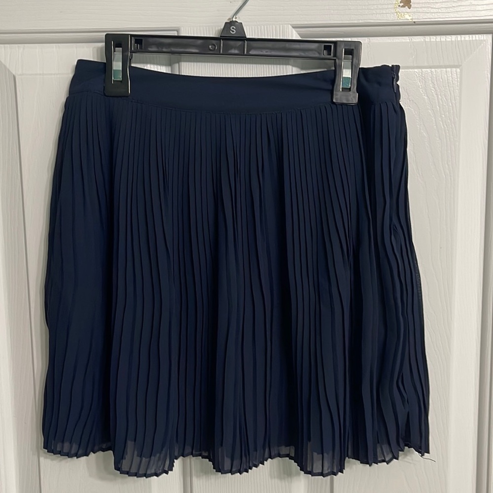 Dark Blue Pleated Skirt